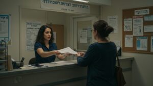 עורך דין במשרדו, מתמחה בתאונות תלמידים.